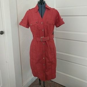 Dressbarn Burnt Orange Casual Denim Sheath Dress